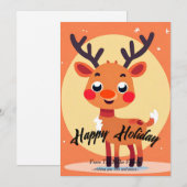 Rudolph Christmas Flat Vakantie Kaart (Voorkant / Achterkant)