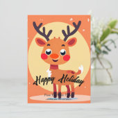 Rudolph Christmas Flat Vakantie Kaart (Staand voorkant)