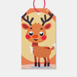 Rudolph Christmas Holiday Gift Label Cadeaulabel