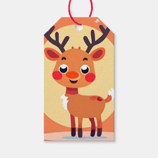Rudolph Christmas Holiday Gift Label Cadeaulabel (Voorkant)