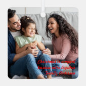 Rudolph Christmas sneeuwfoto Metal Square Ornament (Achterkant)