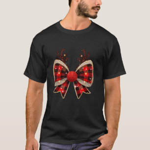 Rudolph Coquette Boog Vrolijk Kerstfeest Kerstrend T-shirt