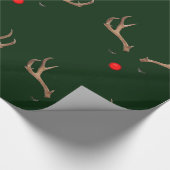 Rudolph Dark Green Wrapping Paper Cadeaupapier (Hoek)