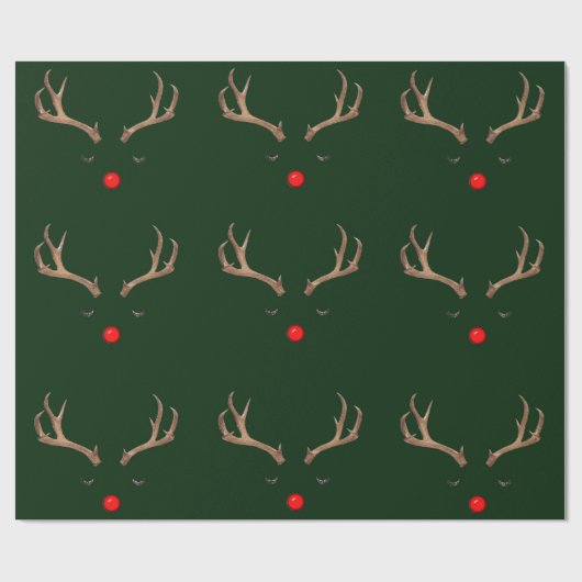 Rudolph Dark Green Wrapping Paper Cadeaupapier (Vlak)