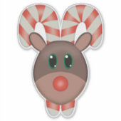 Rudolph de Red-Nosed Reindeer Candy Cane Sticker (Voorkant)