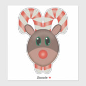 Rudolph de Red-Nosed Reindeer Candy Cane Sticker (Vel)