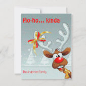 Rudolph de rendier kerst leuk wensen briefkaart (Voorkant)