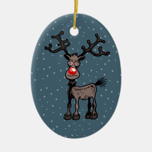 Rudolph de Rendier Kerstornamenten Keramisch Ornament (Voorkant)