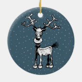 Rudolph de Rendier Kerstversiering Keramisch Ornament (Achterkant)