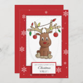 Rudolph de rendier met de rode neus feestdagenkaart (Voorkant / Achterkant)