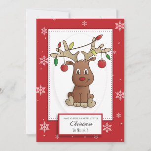 Rudolph de rendier met de rode neus feestdagenkaart