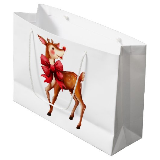 Rudolph de rendier met de rode neus groot cadeauzakje (Voorkant Gekanteld)