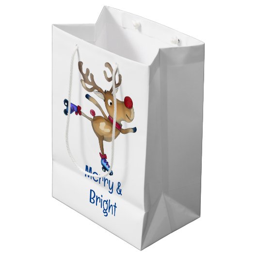 Rudolph de rendierschaatsen medium cadeauzakje (Voorkant Gekanteld)