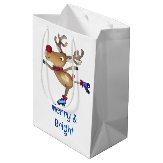 Rudolph de rendierschaatsen medium cadeauzakje (Achterkant Gekanteld)