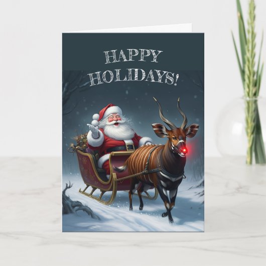 Rudolph de Rode Neus Bongo! Feestdagen Kaart (Voorkant)