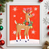 Rudolph de rode neus rendier art print