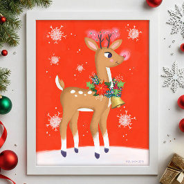 Rudolph de rode neus rendier art print