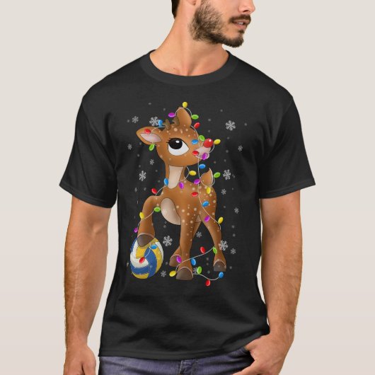 Rudolph de rode neus rendier volleybal kerst t-shirt (Voorkant)