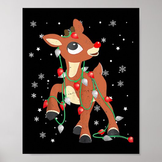 Rudolph De Rode Neus Rendier Voor Kinderen En Kers Poster (Voorkant)