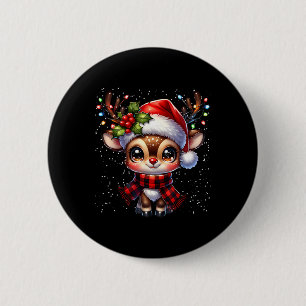 Rudolph De Rode Neus Rendier Voor Kinderen En Kers Ronde Button 5,7 Cm