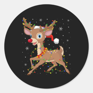 Rudolph De Rode Neus Rendier Voor Mannen Vrouwen K Ronde Sticker