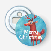 Rudolph de rode neusrender button flesopener (Voorkant)