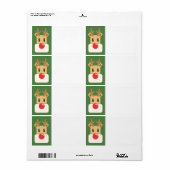 Rudolph de rode neusrender etiket (Full Sheet)