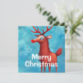 Rudolph de rode neusrender kaart (Staand voorkant)