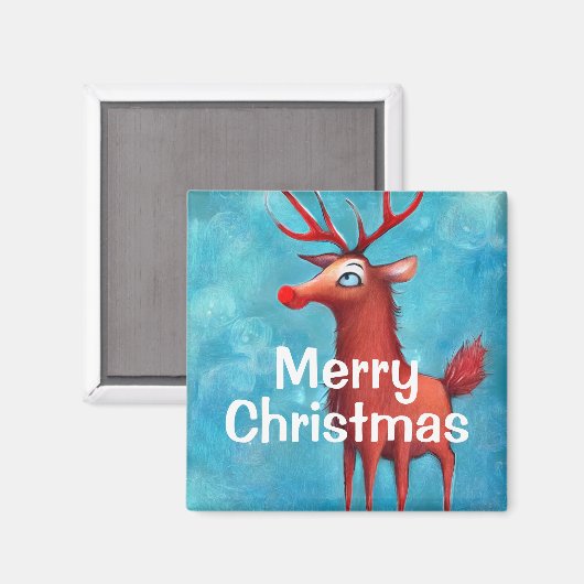 Rudolph de rode neusrender magneet (Voorkant / Achterkant)