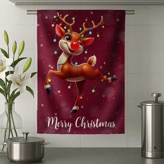 Rudolph de Roodneus Kerstmis Theedoek