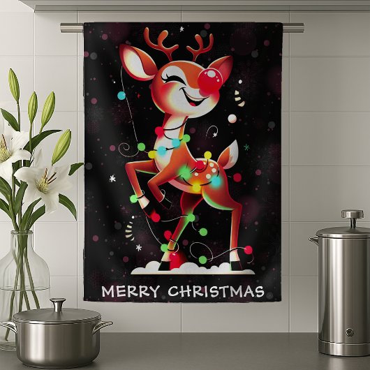 Rudolph de Roodneus Kerstmis Theedoek