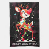 Rudolph de Roodneus Kerstmis Theedoek (Verticaal)