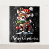 Rudolph de Roodneus Rendier Kerst Wandkleed (Voorkant)