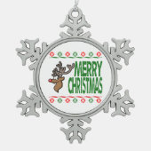 Rudolph Deer Merry Kerstmis Ugly Sweater Ornament (Voorkant)
