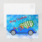 Rudolph Driving Feestdagenkaart (Voorkant / Achterkant)