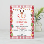 Rudolph Eerste Kerstmis Meet en Greet Party Kaart (Staand voorkant)