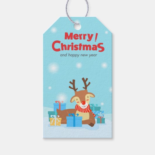 Rudolph en Cadeaus Cadeaulabel (Voorkant)