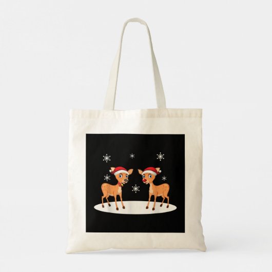 Rudolph en Clarice Kerstmis Kinder meisjes en jong Tote Bag (Achterkant)
