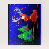 Rudolph en kerstbomen legpuzzel (Verticaal)