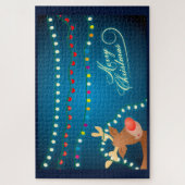 Rudolph en kerstlichten legpuzzel (Verticaal)