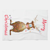 Rudolph en kerstlichten theedoek (Horizontaal)