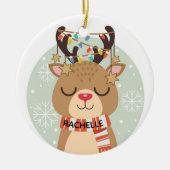 Rudolph en Lights Keramisch Ornament (Voorkant)