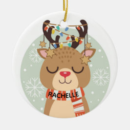 Rudolph en Lights Keramisch Ornament
