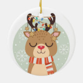Rudolph en Lights Keramisch Ornament (Achterkant)