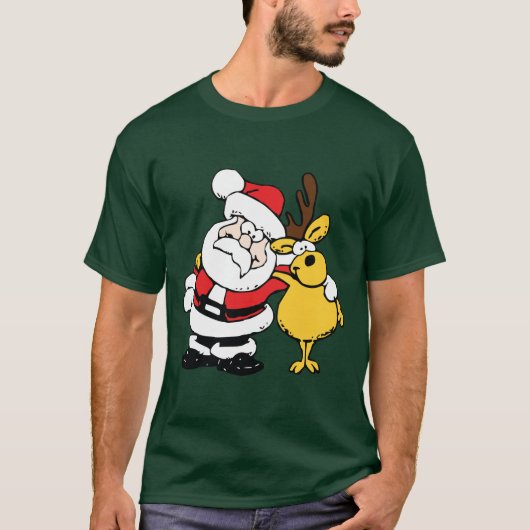 Rudolph en Santa Buddies T-shirt (Voorkant)