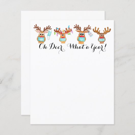 Rudolph Face Mask Reindeer Kerstbrief (Voorkant / Achterkant)