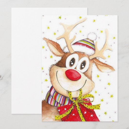 Rudolph Feestdagenkaart (Voorkant / Achterkant)