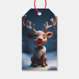 Rudolph figuur kerstvakantie cadeau Label Cadeaulabel