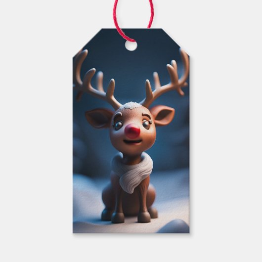 Rudolph figuur kerstvakantie cadeau Label Cadeaulabel (Voorkant)