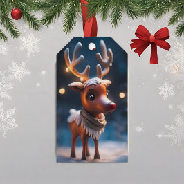 Rudolph figuur kerstvakantie cadeau Label Cadeaulabel